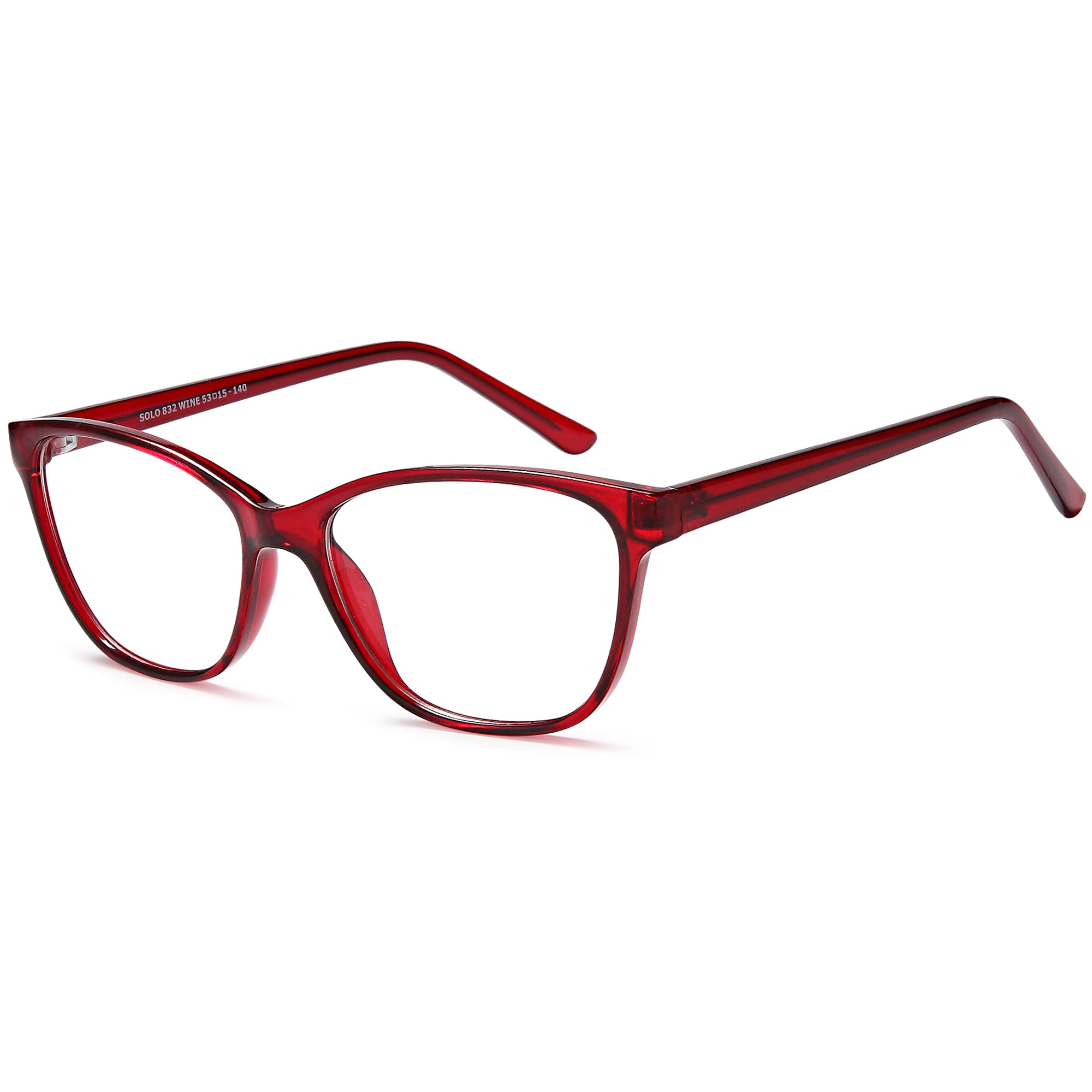 Solo SOLO 832 Wine Plastic Glasses – Unisex Full Rim Eyewear