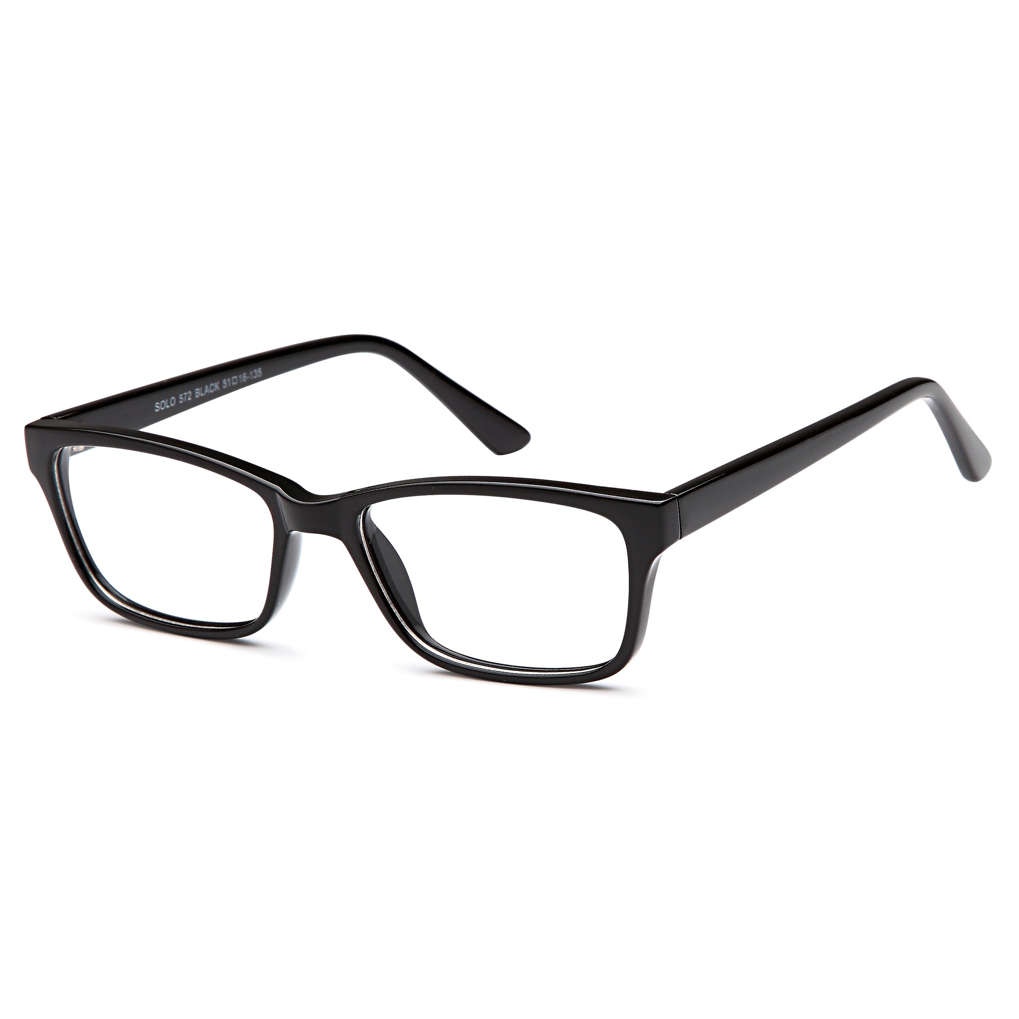 Solo SOLO 572 Black Plastic Glasses – Unisex Full Rim Eyewear
