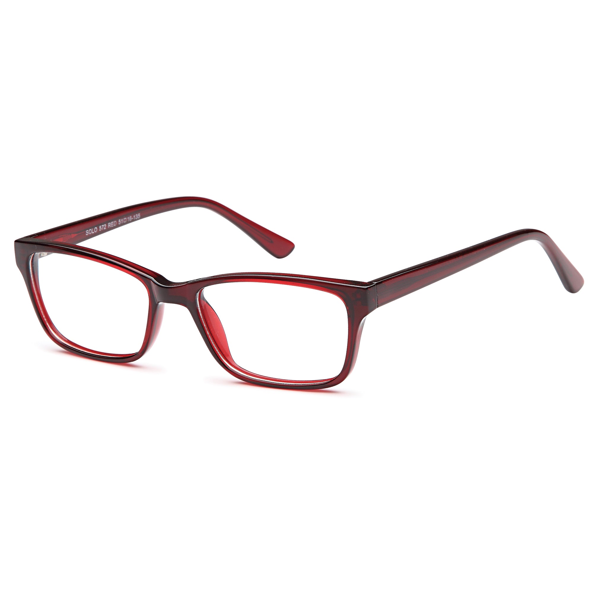 Solo SOLO 572 Red Plastic Glasses – Unisex Full Rim Eyewear