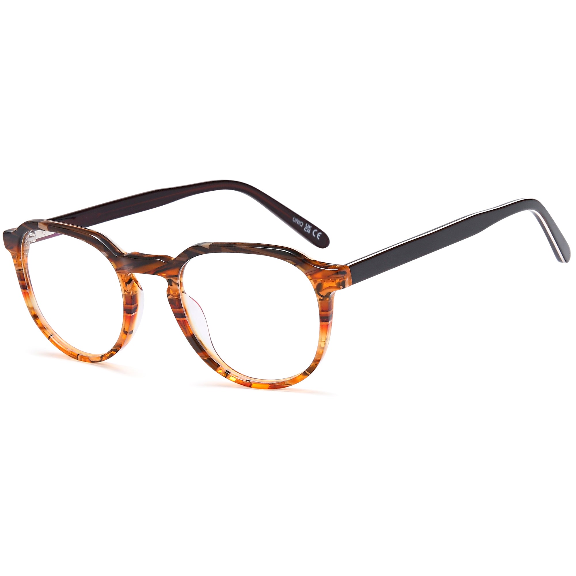 Uniq UN7101 Brown Round Plastic Glasses – Unisex Full Rim Eyewear