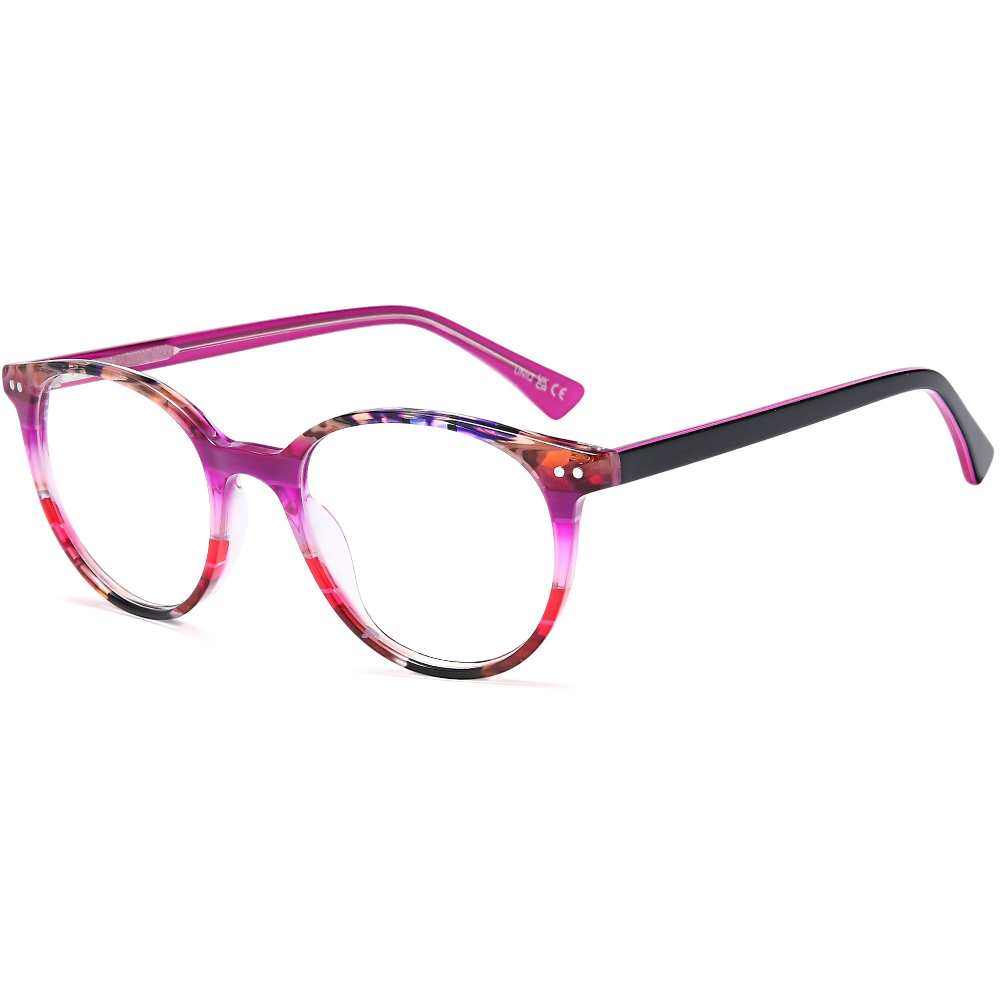 Uniq UN7104 Pink Round Plastic Glasses – Women Full Rim Eyewear