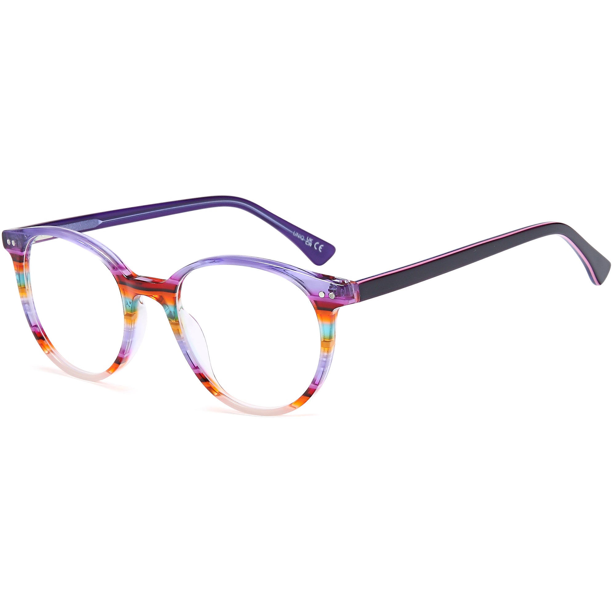 Uniq UN7104 Purple Round Plastic Glasses – Women Full Rim Eyewear